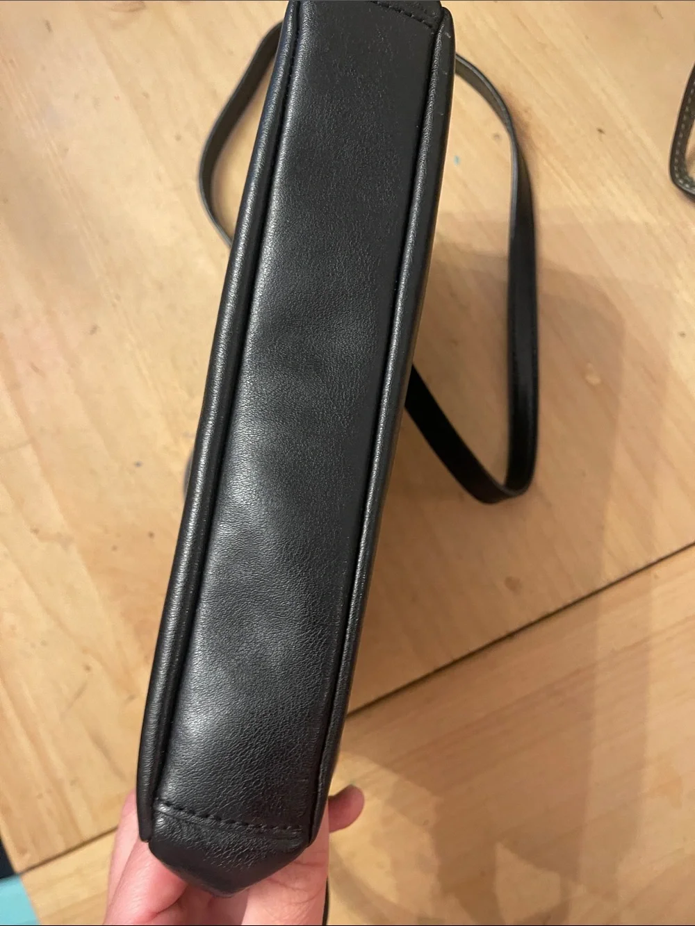 Banana Republic Black Leather Messenger Crossbody Bag